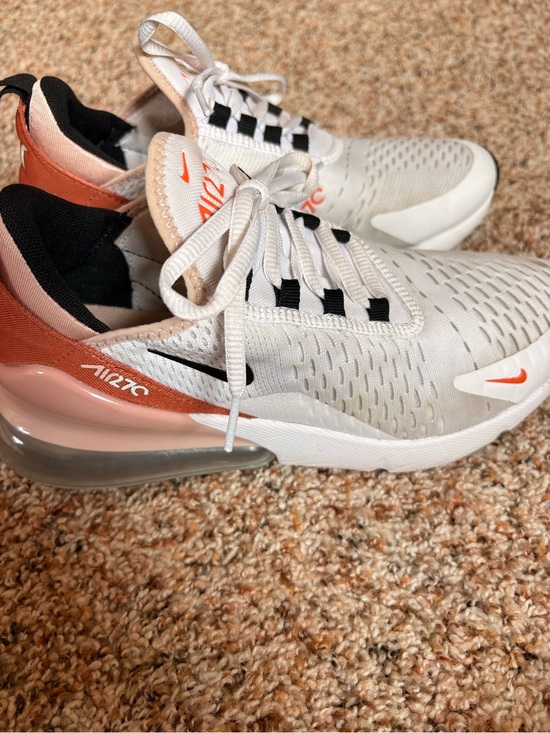 Nike Shoes - Nike Air Max 270 Women’s Sneakers - White & Peach Orange